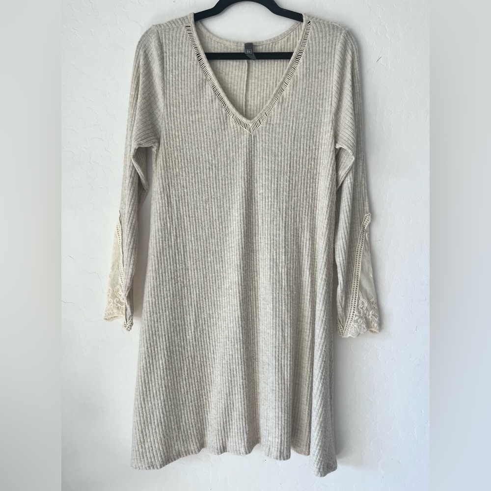 Alya Cream Ribbed Knit Top